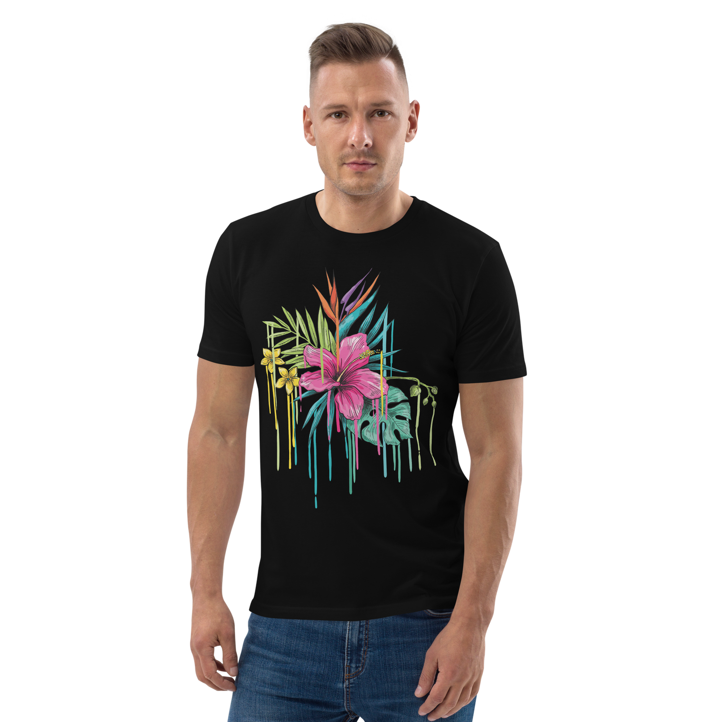 Tropical Drip Pink Unisex organic cotton t-shirt