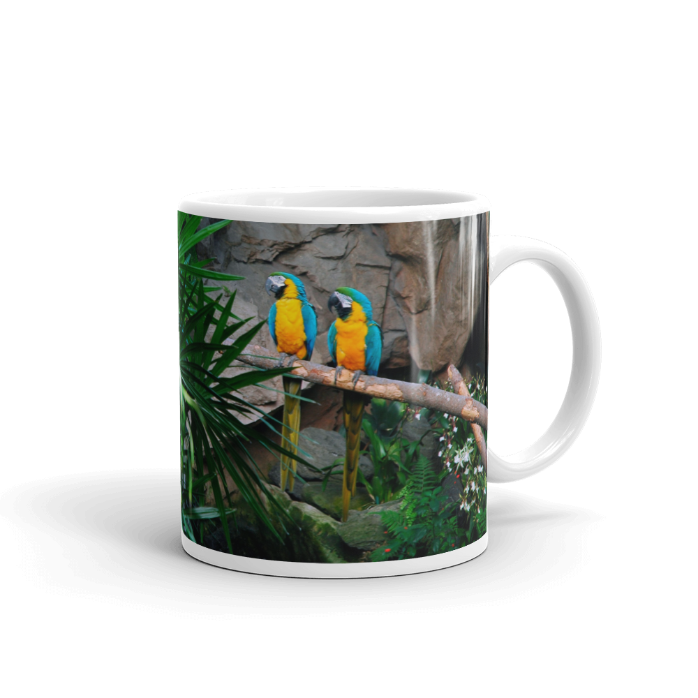 Wild And Free Parrots Glossy Mug